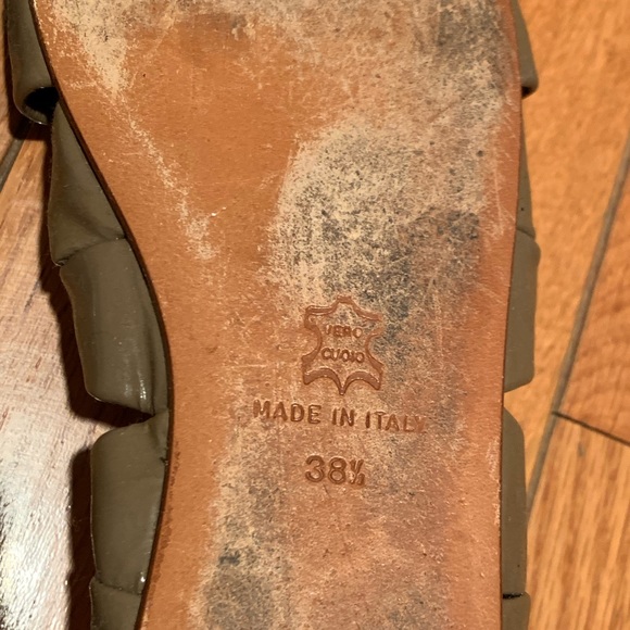 Gryson Olive Patent Leather Cut-Out Sandals - Picture 7 of 8